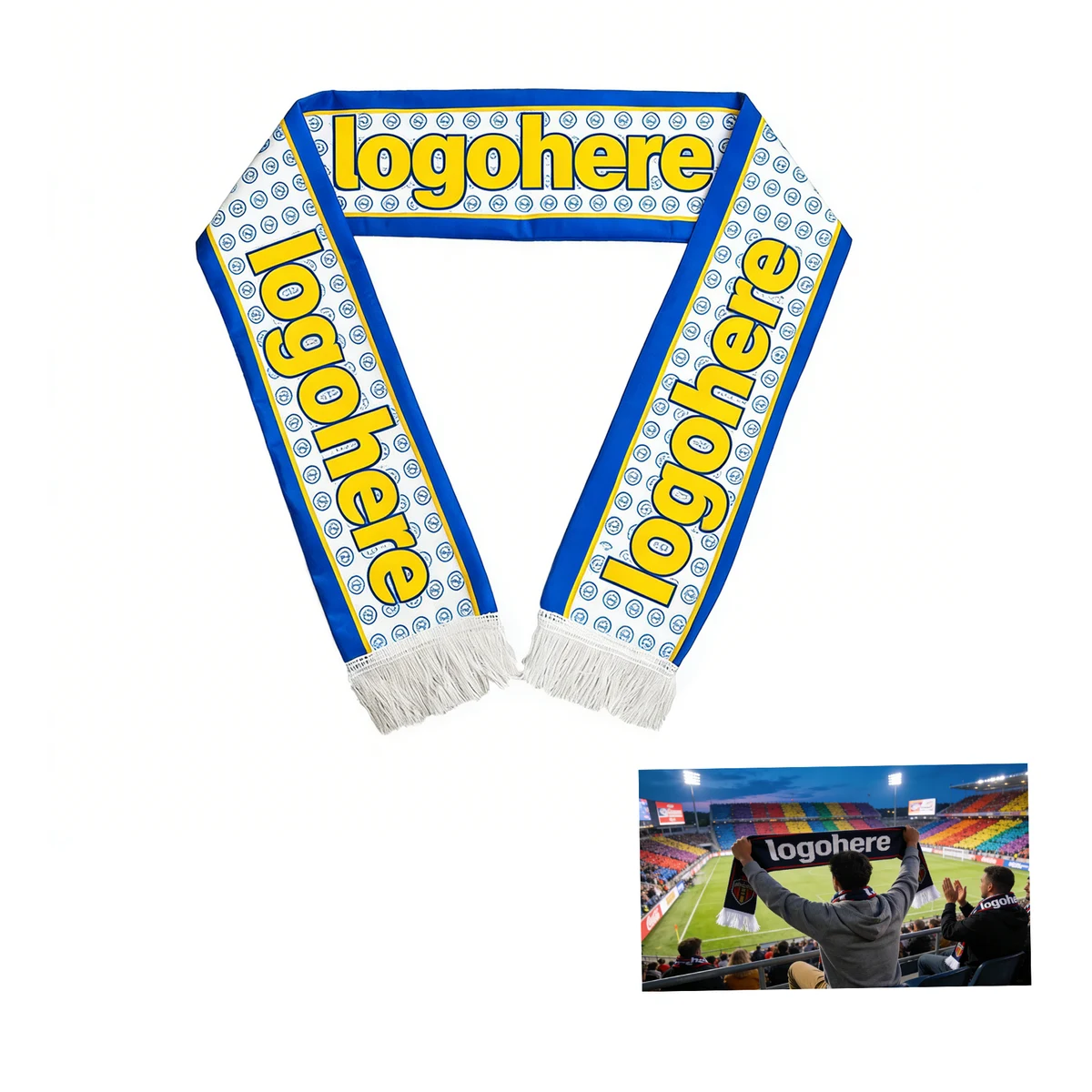 MOQ 50 Custom Stadium Scarf with Full Color Print 1
