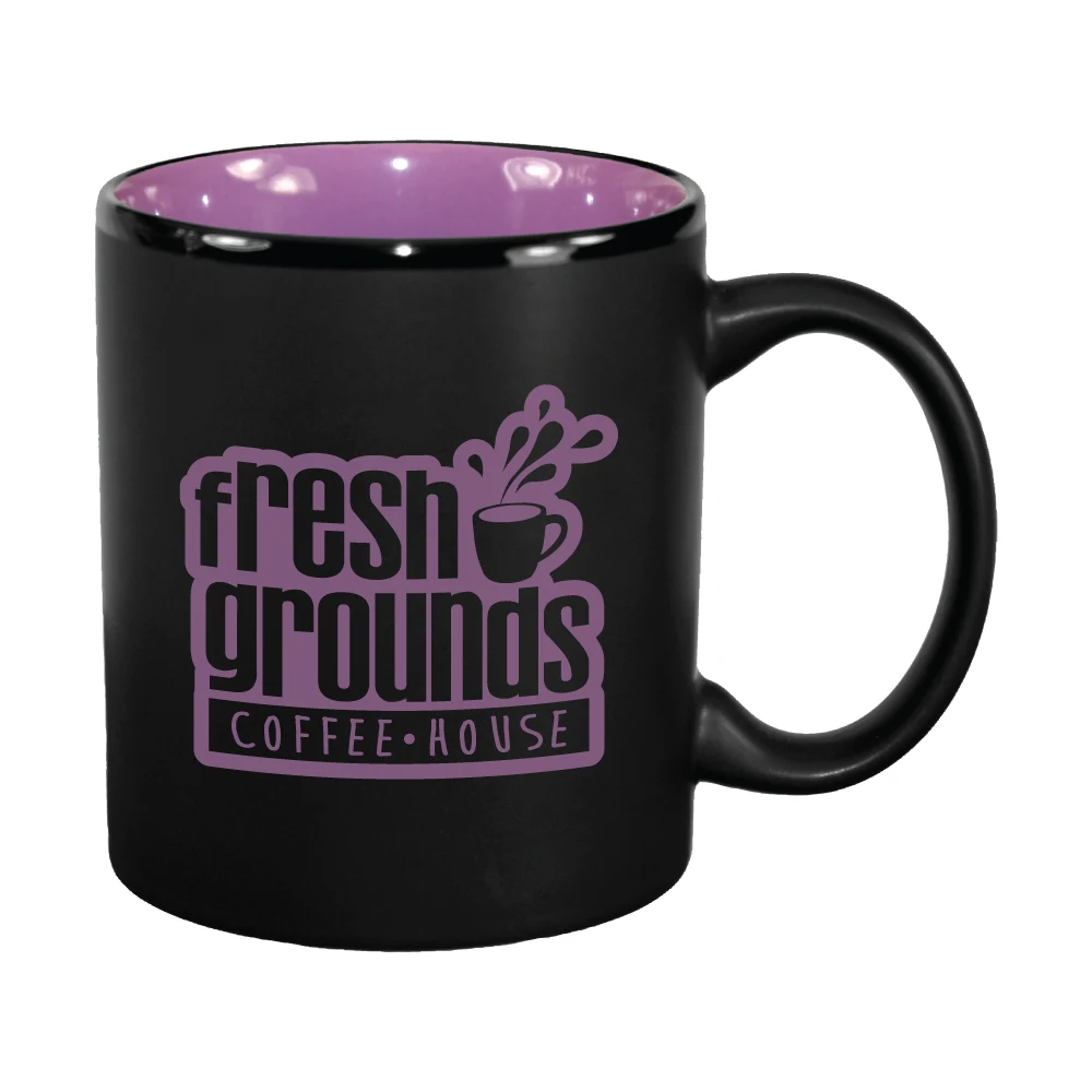 11 oz. Purple In / Matte Black Out Hilo C Handle Mug 1