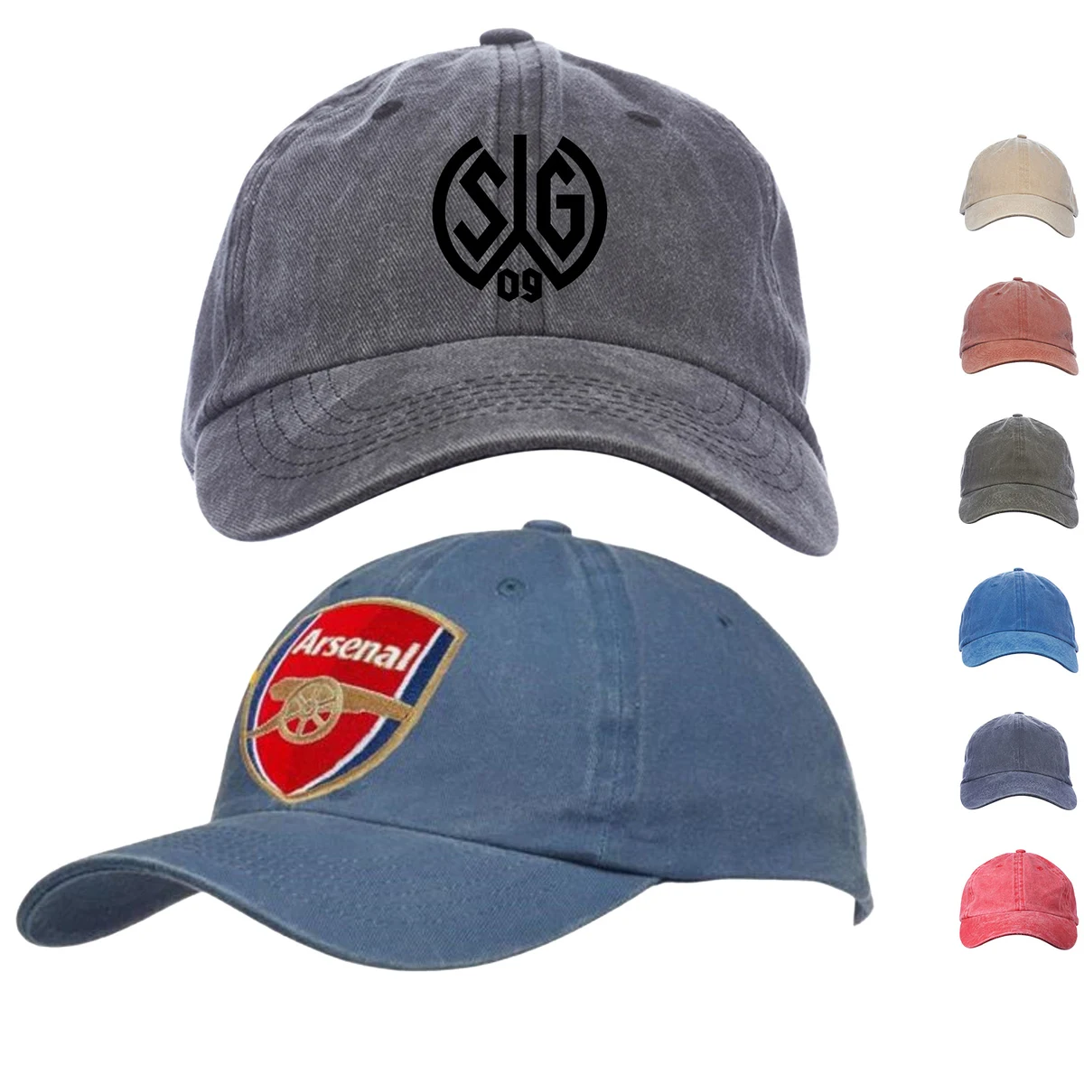 Washed Cotton Unconstructed Cap w/ Custom Logo 6 Panel Caps 1