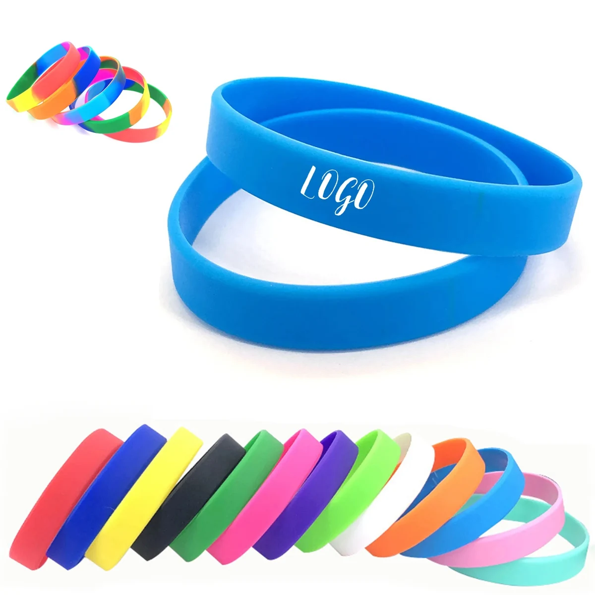Solid Colored Silicone Wristband (1/2" Wide) 1
