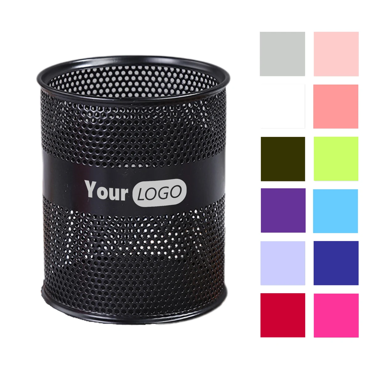 Round Mesh Metal Pencil Holder 1