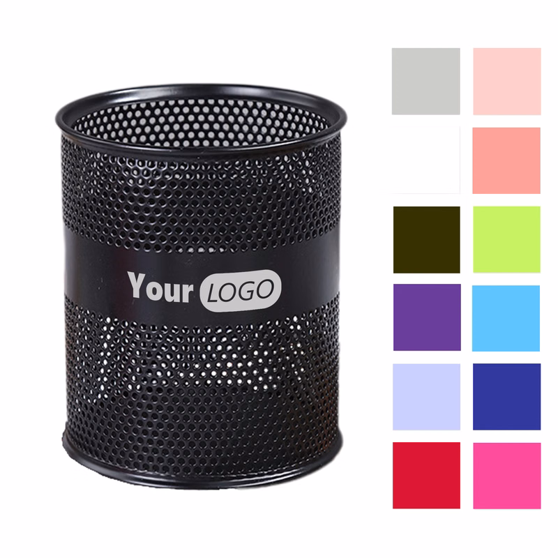 Round Mesh Metal Pencil Holder