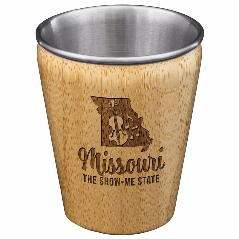 Missouri State Bamboo and Stainless Steel Shot Glass