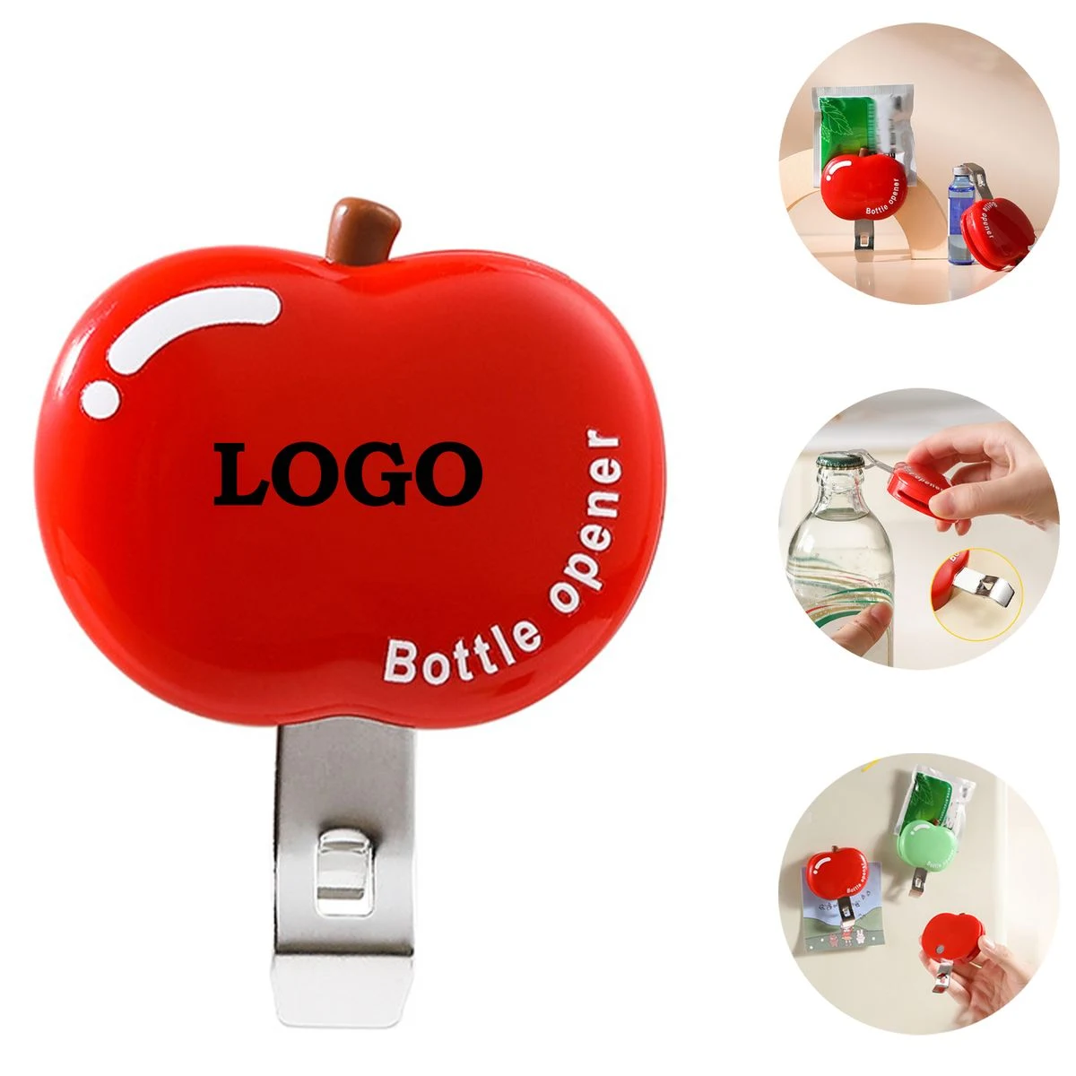 3 in 1 Apple Magnetic Bottle Opener Bag Clip Fridge Magnet 1