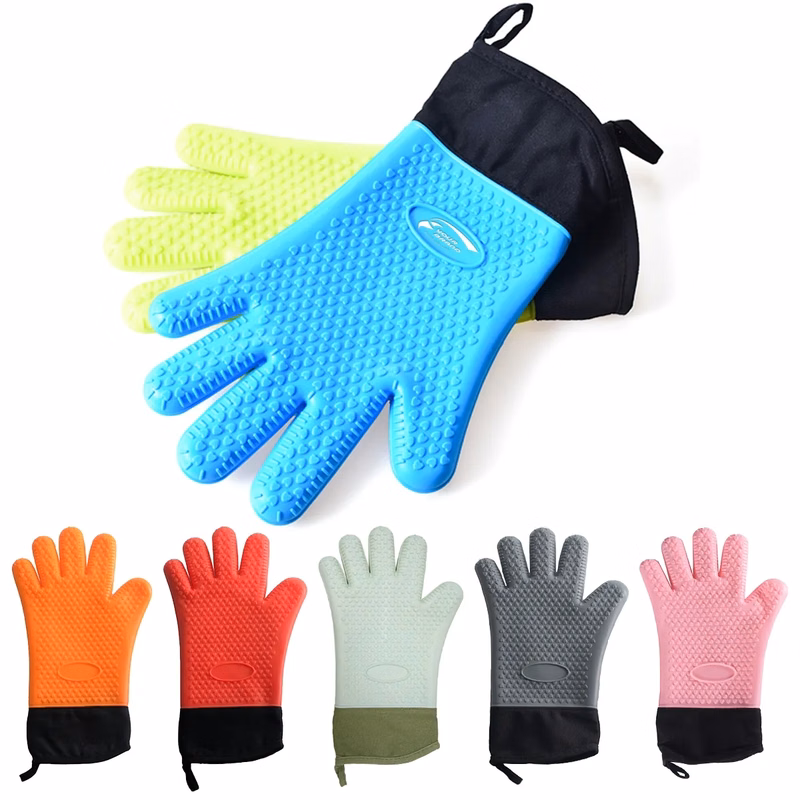 BBQ Grilling Heat-Resistant Kitchen Silicone Oven Mitts
