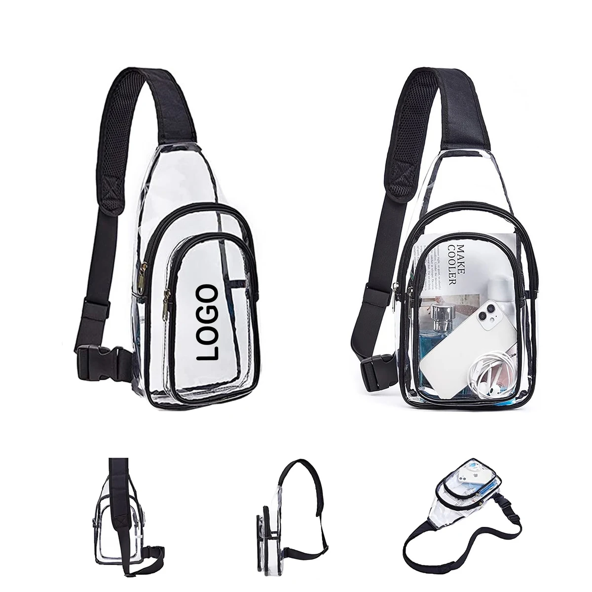 Transparent Shoulder Backpack With Adjustable Strap 1
