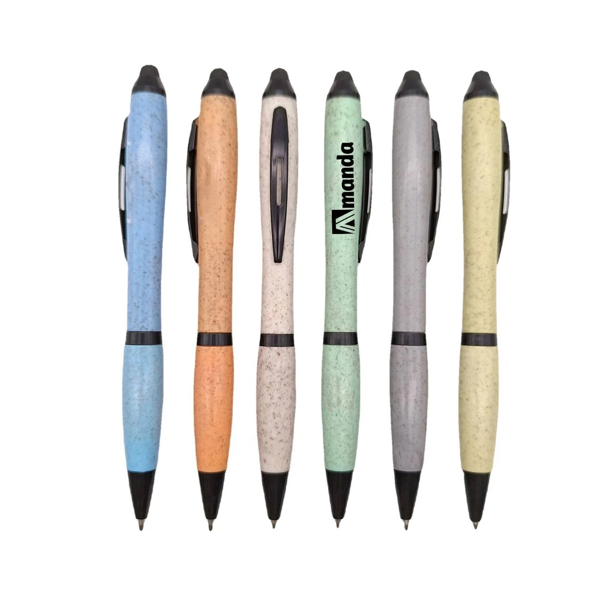 Wheat Straw Retractable Stylus Ballpoint Pen 1