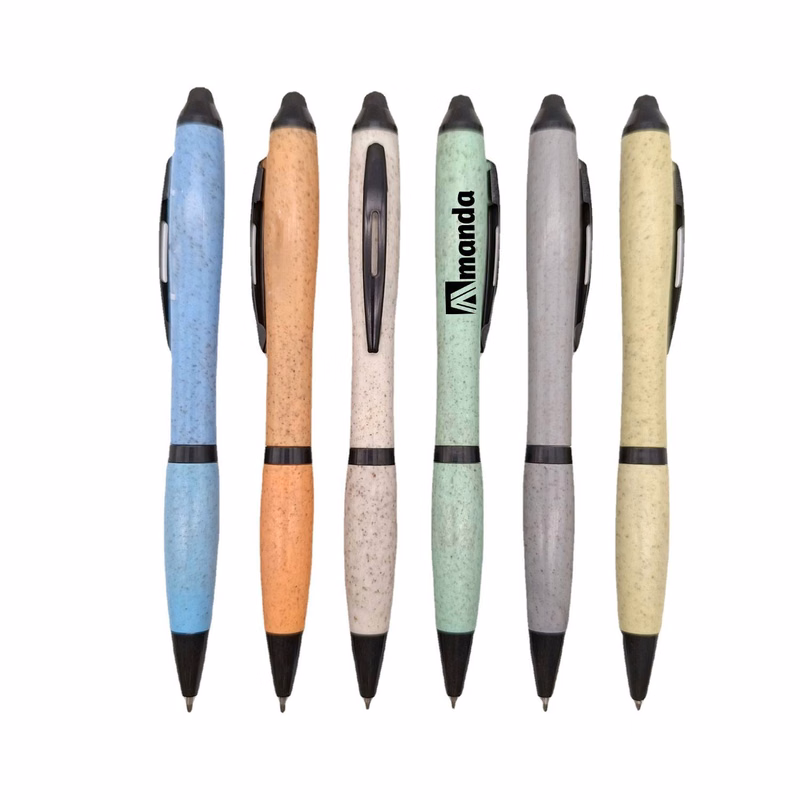Wheat Straw Retractable Stylus Ballpoint Pen