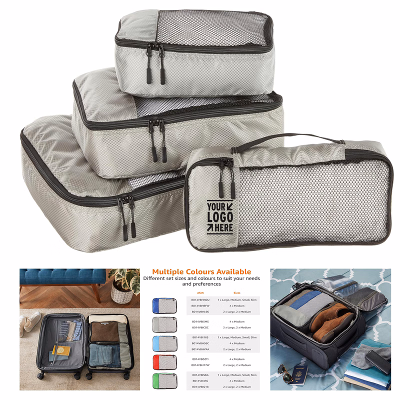 Basics 4 Piece Packing Travel Organizer Cubes Set