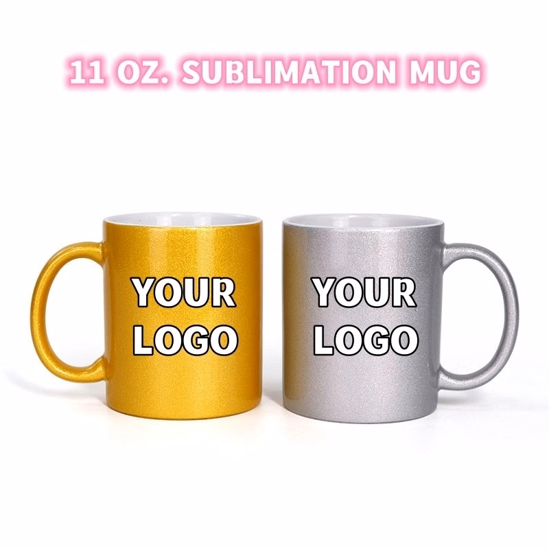 11 oz Full Color Sublimation Glossy Sparkly Ceramic Mug