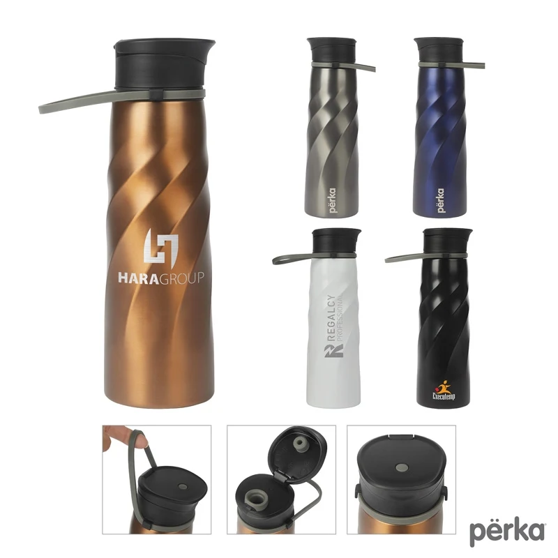 Perka® Tristan 34 oz./1L Single Wall Stainless Steel Sport Bottle 1