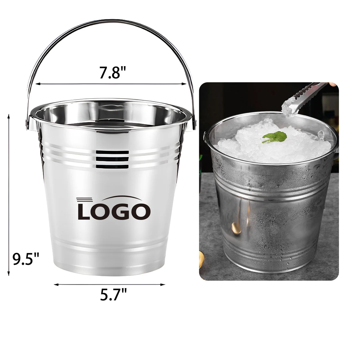 Insulated 4L Stainless Steel Beer Wine Ice Bucket 1