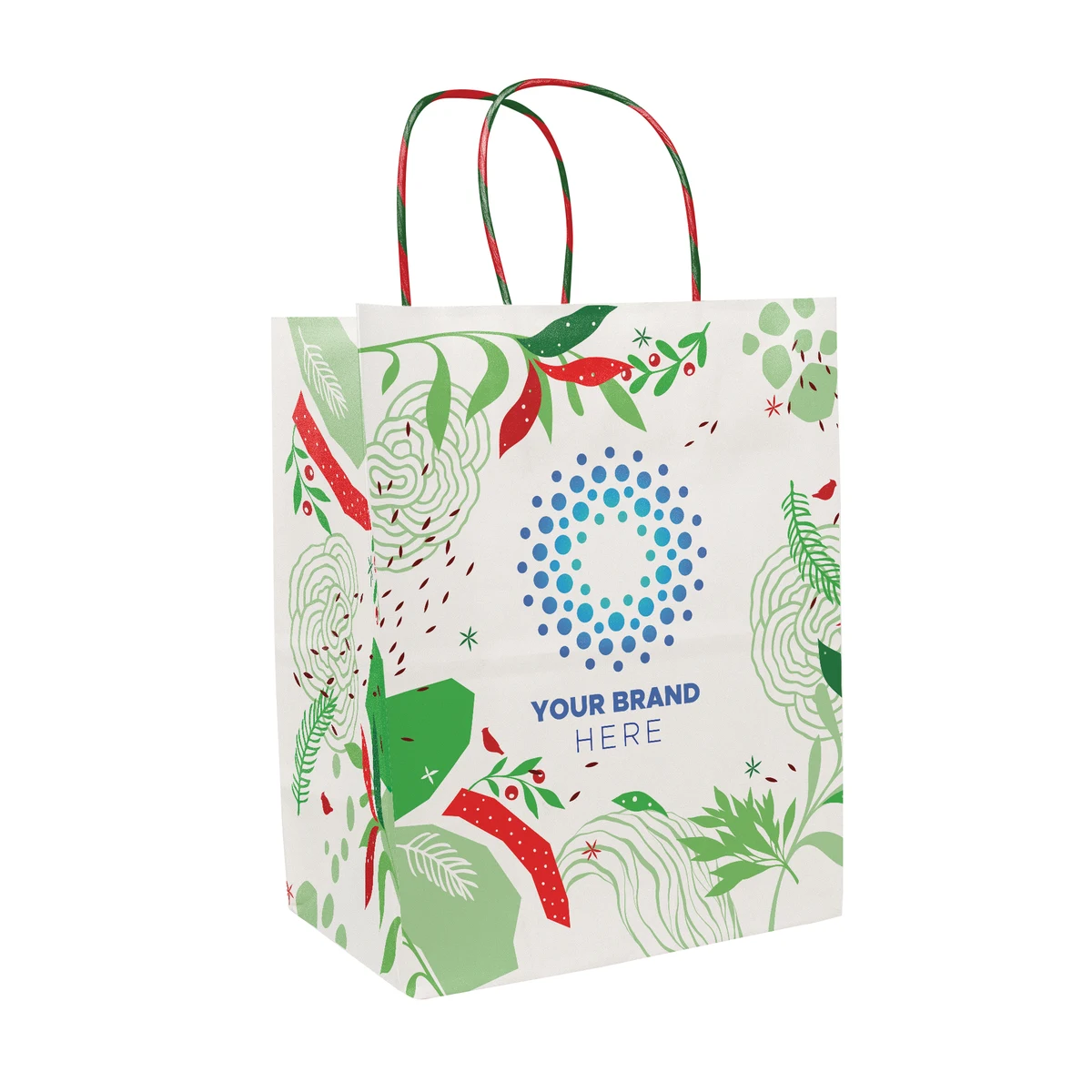 Abstract Leaves Handle Shopper Bag (8.5" x 10.25" x 5") 1