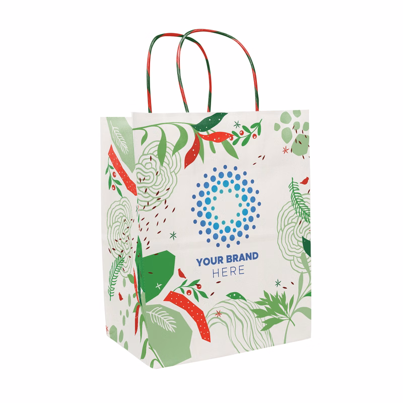 Abstract Leaves Handle Shopper Bag (8.5" x 10.25" x 5")
