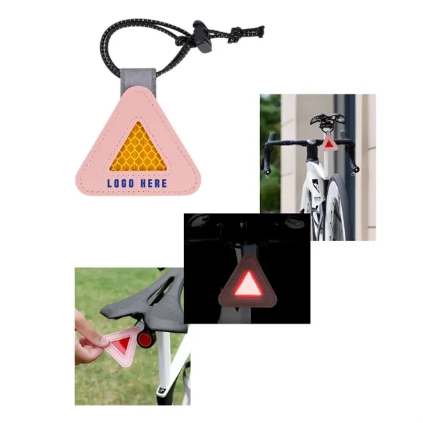 Custom 3.15 Inch Reflective Triangle Bike Saddle Pendant — Rear Visibility Safety Gift 1