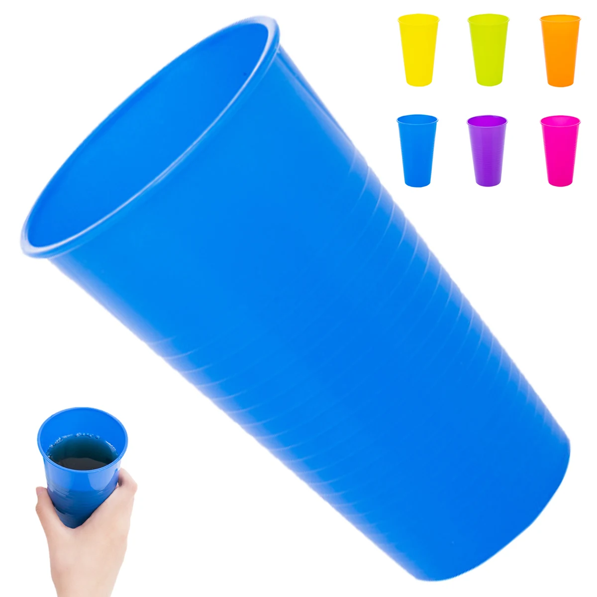 13Oz. Durable Stackable Plastic Beverage Cup with Ribbed 1