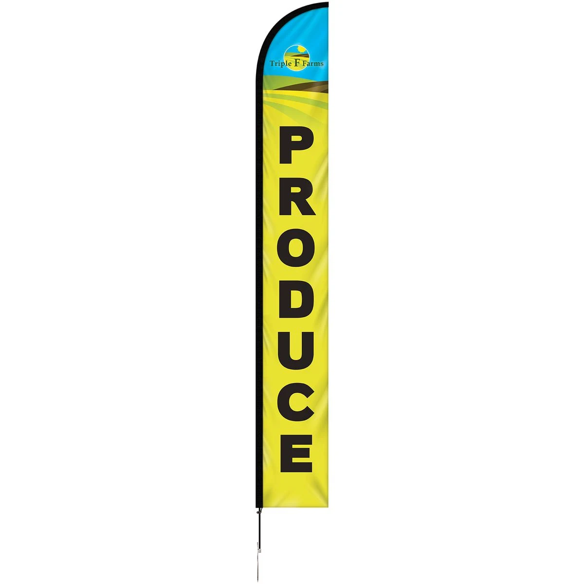 15' Single Reverse Portable Half Drop Banner w/ Hardware Set 1