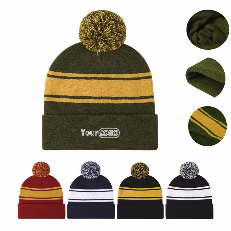 Personalized Striped Beanie Hat