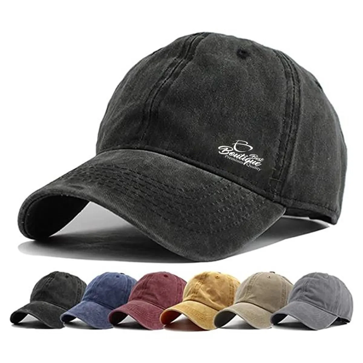 Unisex Vintage Washed Distressed Adjustable Baseball Cap 1