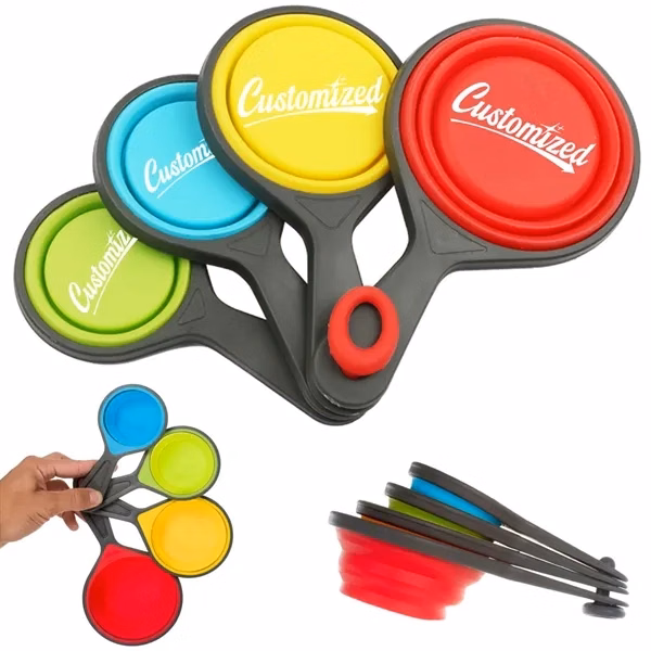 Custom Food Grade Silicone Collapsible Measuring Set with Spoons — Kitchen