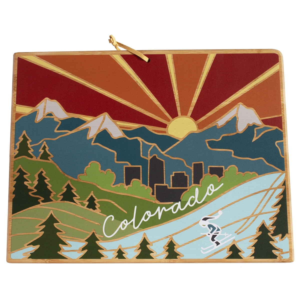 Colorado State Shaped Cutting and Serving Board with Artwork by Summer Stokes 1
