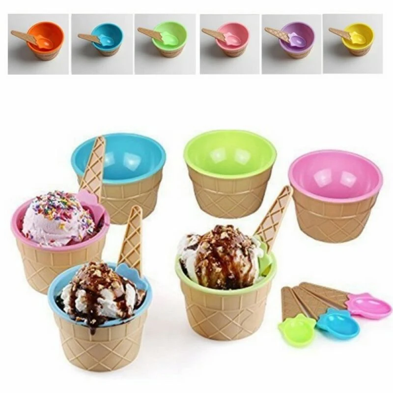 Reusable Ice Cream Bowls and Spoons 1