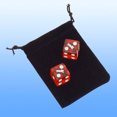 2 DICES IN A VELVET POUCH
