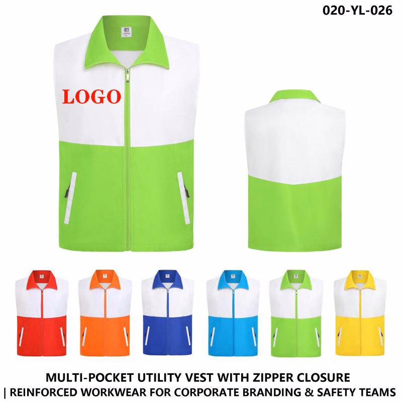 Color Block Double Layer Vest ?C Zipper Design, Custom Logo Available
