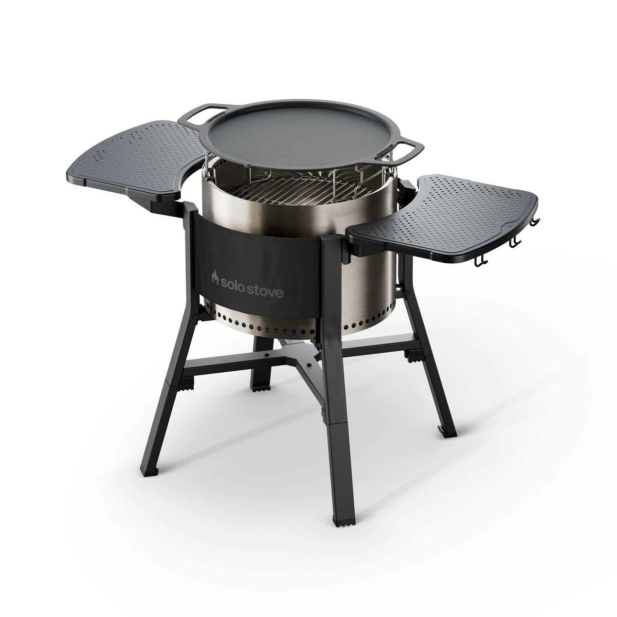 Solo Stove - Bonfire 19.5" Fire Pit Cast Iron GRIDDLE Cookout Bundle with Stand 1
