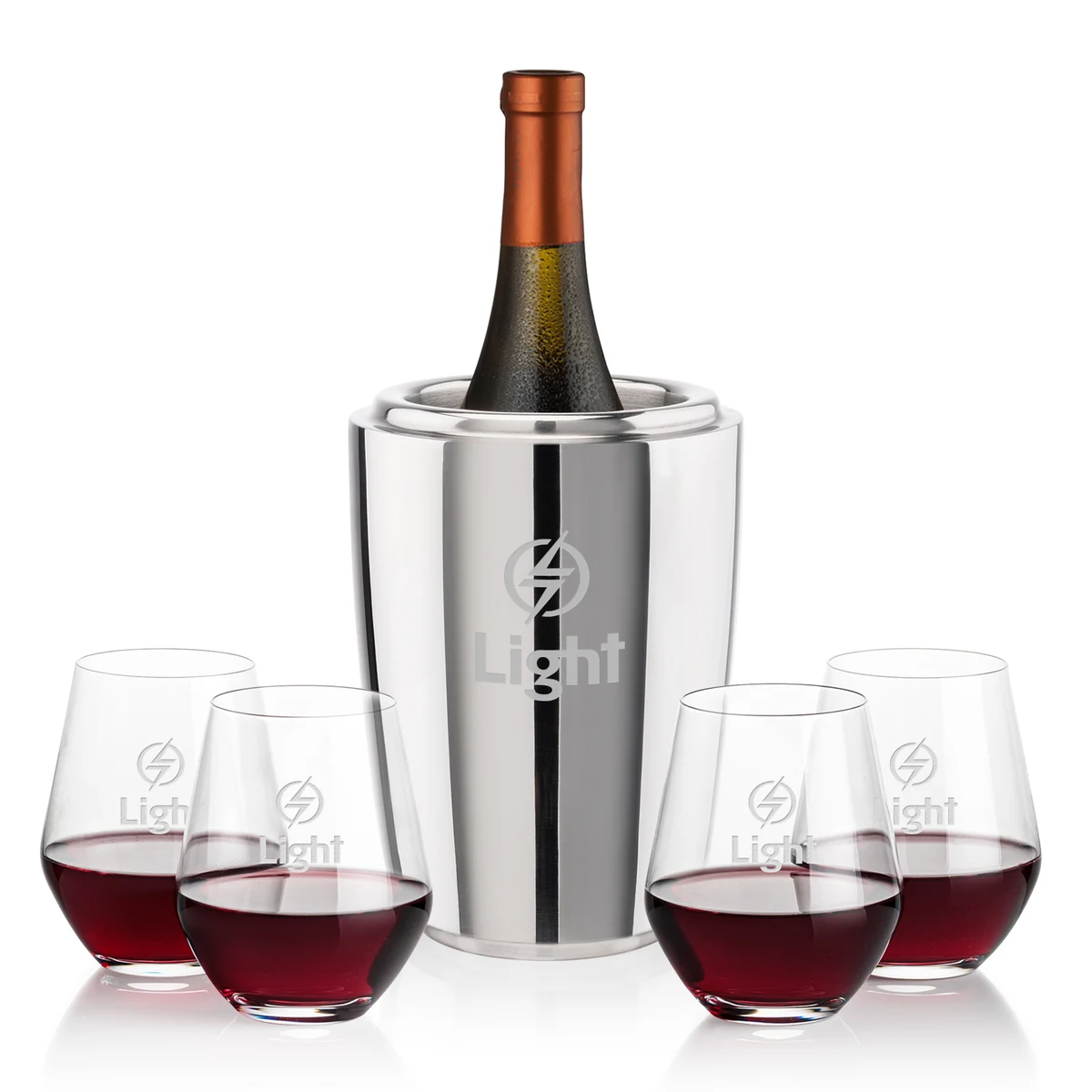 Pescara Wine Cooler & Reina Stemless Wine Set 1