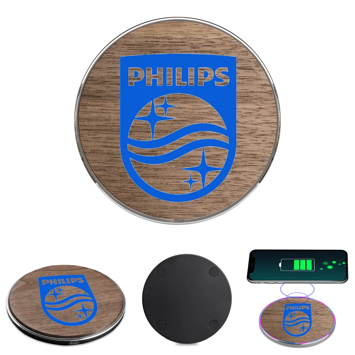 15W Qi Wireless Charger - Walnut Wood 1
