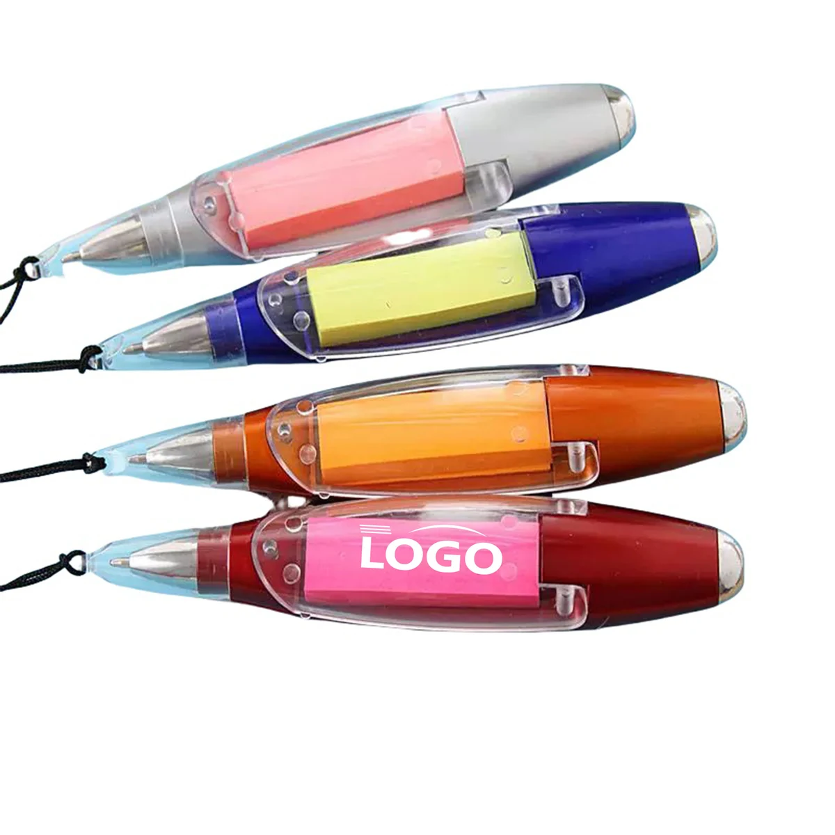 LED Ballpoint Pen with Sticky Notes & Lanyard 1
