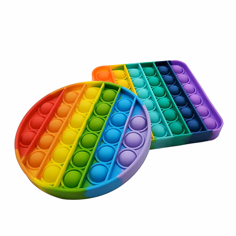 Rainbow Colored Push Pop Fidget Toys