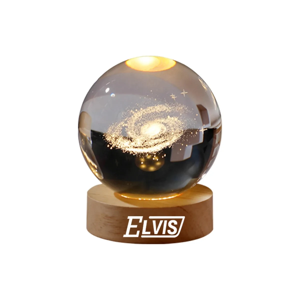 Wooden Luminous Base Crystal Ball Night Light Decoration 1