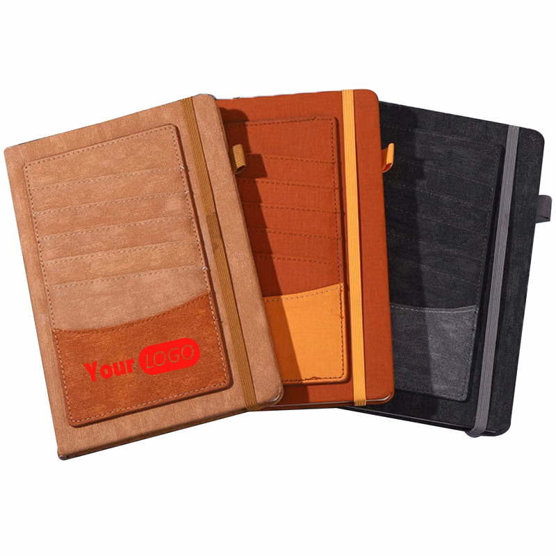 A5 Notebook With Leather Card Holder