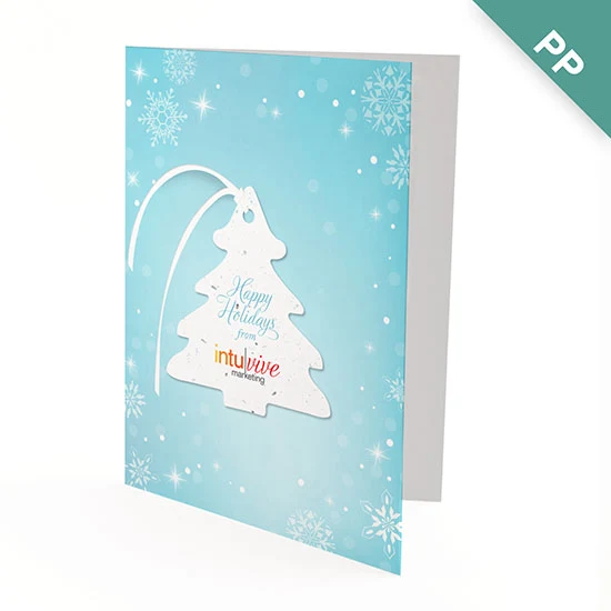 Winter Tree Ornament Business Holiday Cards 1