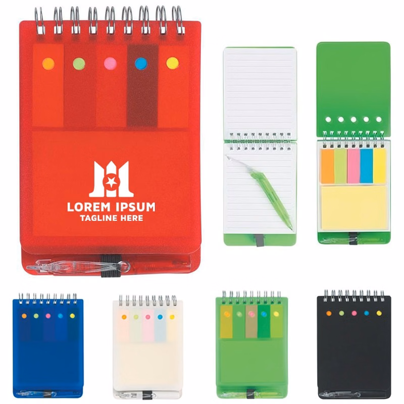 PP Cover Notebook Set with Note Sticker and Pen