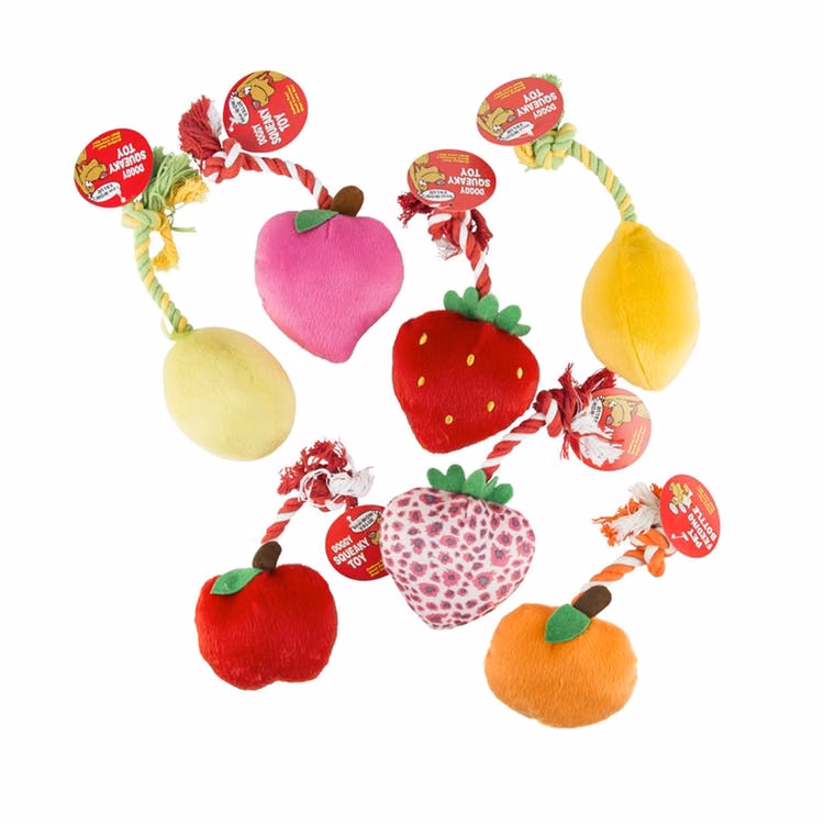 Fruit Shaped Rope & Plush Dog Toys - 7 Styles