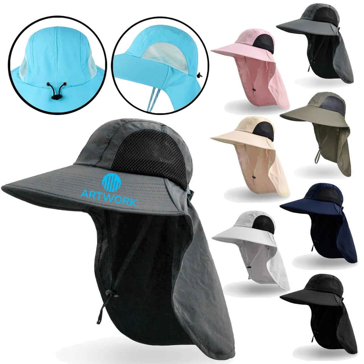 Soft Breathable Neck Flap Hat 1