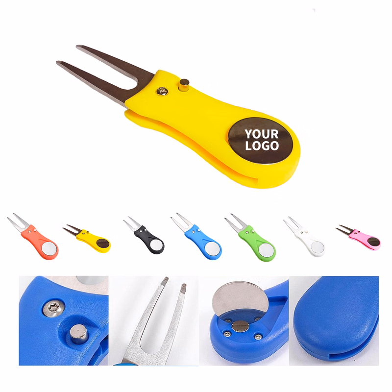 Folding Golf Divot Repair Tool With Ball Mark 4.33" x 1.26"
