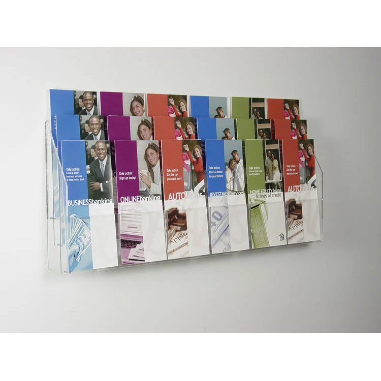 18 Pocket Wall Mounted 2-Tiered Literature Holder 1