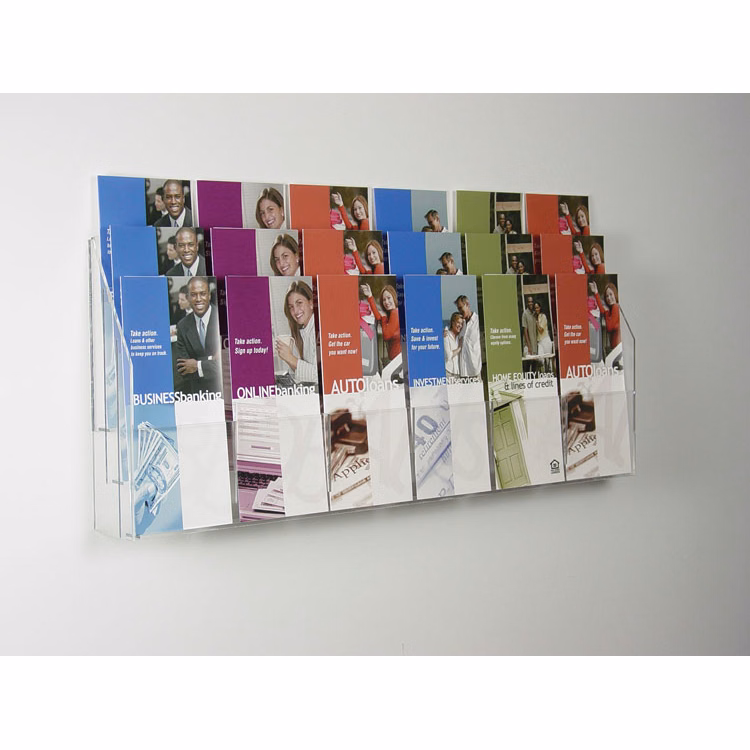 18 Pocket Wall Mounted 2-Tiered Literature Holder