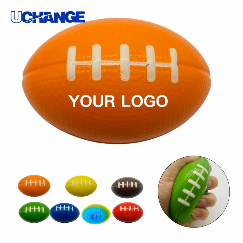 PU Foam Rugby Shape Stress Ball Squeeze Toy 3.5 Inch