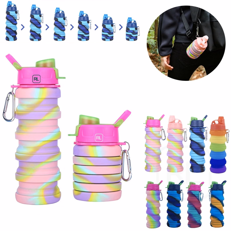 17 Oz Collapsible Silicone Water Bottle