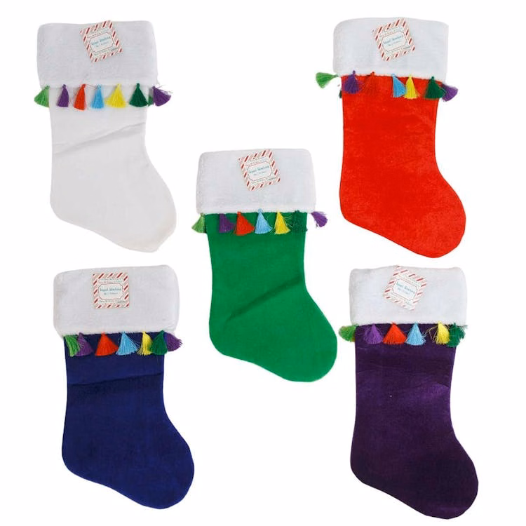 Velvet Stockings with Multi-Colored Tassels - Assorted