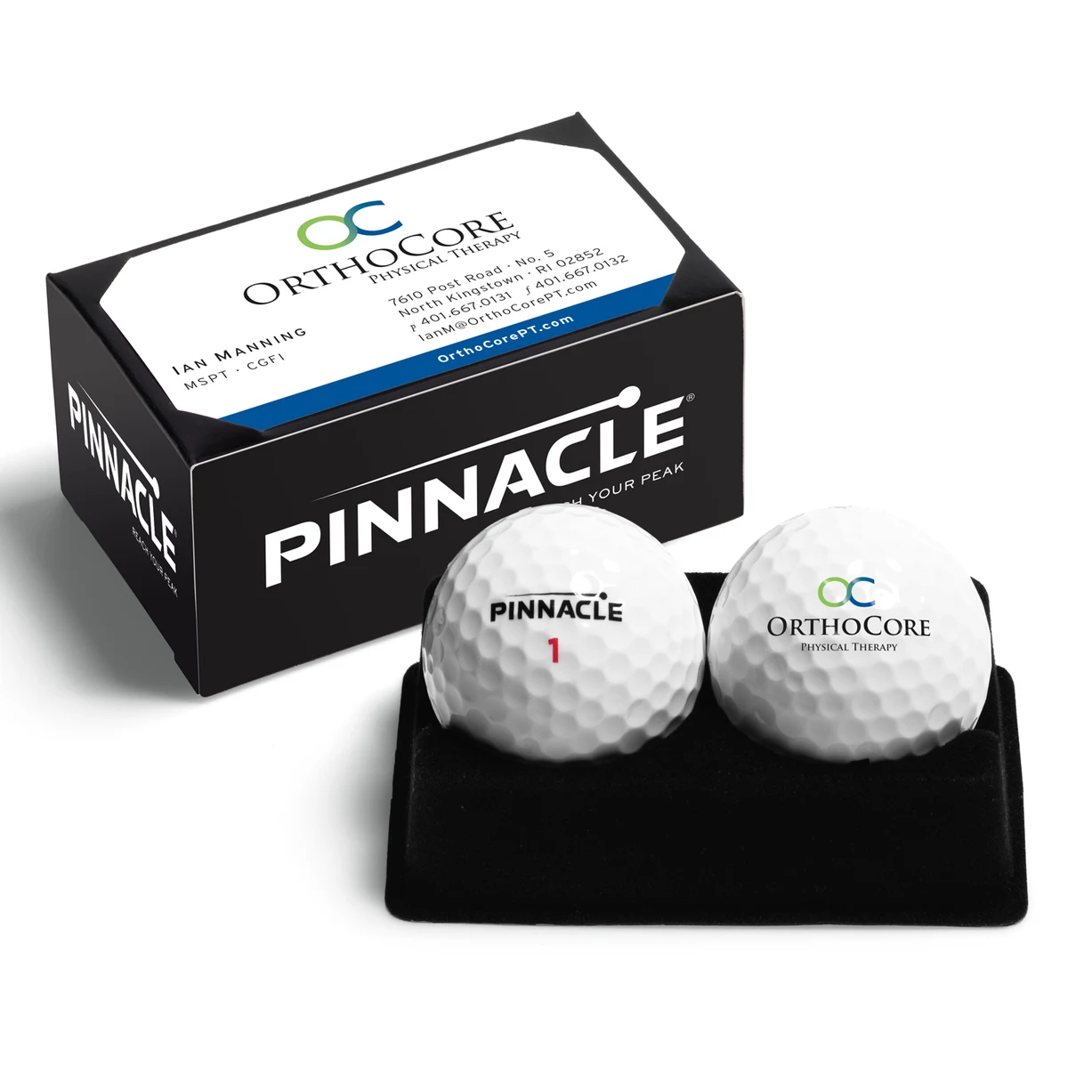 Pinnacle Distance 2-Ball Business Card Box 1