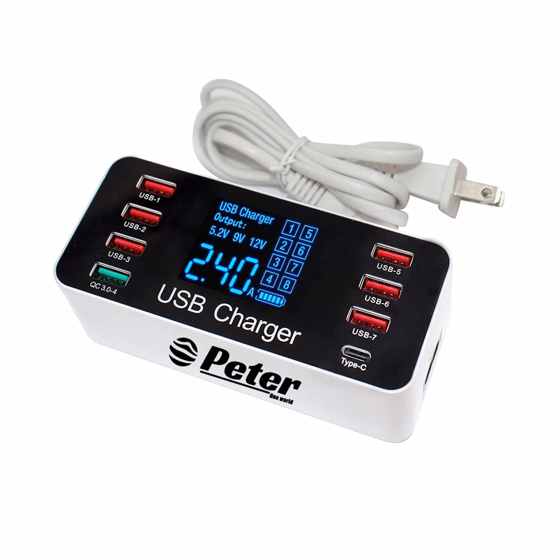 Multi Usb 8-Port Smart Fast Desktop Hub