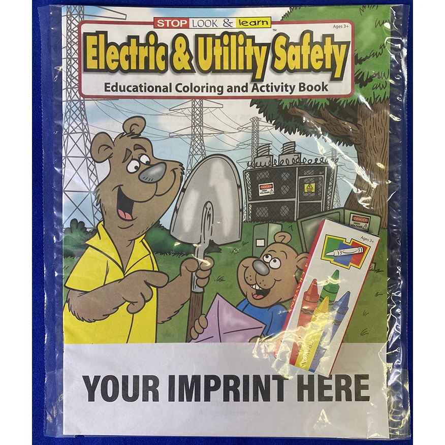 COLORING SET - Electric and Utility Safety Coloring Book Fun Pack 1