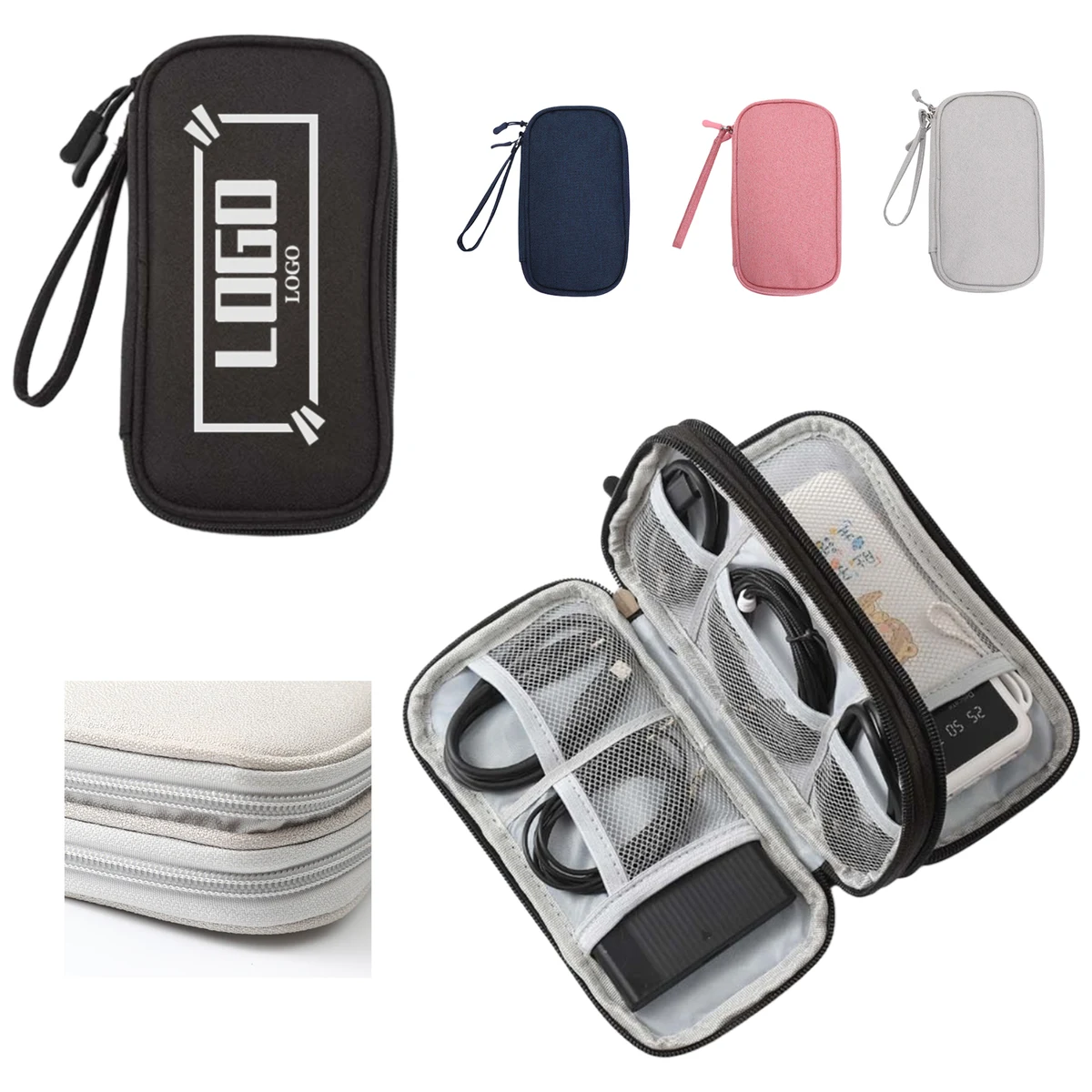 Double-layer Waterproof Data Cable Storage Bag 1