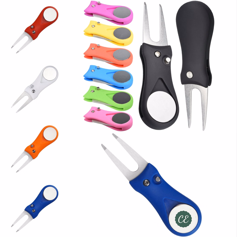Foldable Golf Divot Repair Tool with Ball Marker